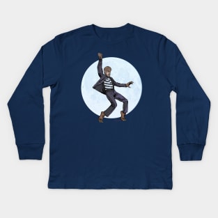 Jailhouse Wolfman with blue moon Kids Long Sleeve T-Shirt